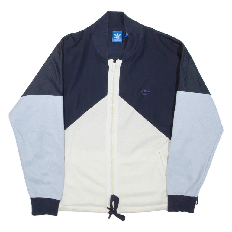 ADIDAS Womens Track Jacket Blue Colourblock UK 12