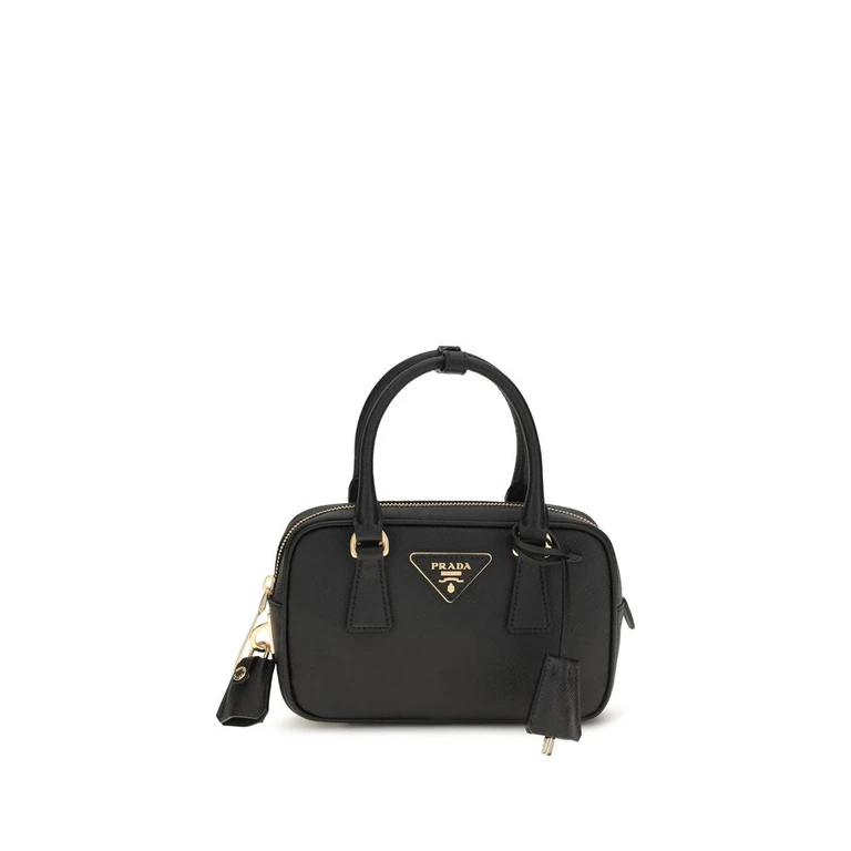 Prada Black Calf Leather Bos Taurus Handbag Bag - Women