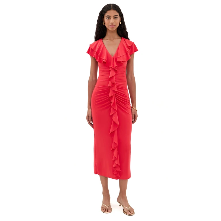 Cinq à Sept Tallis Midi Dress Crimson Aura 14
