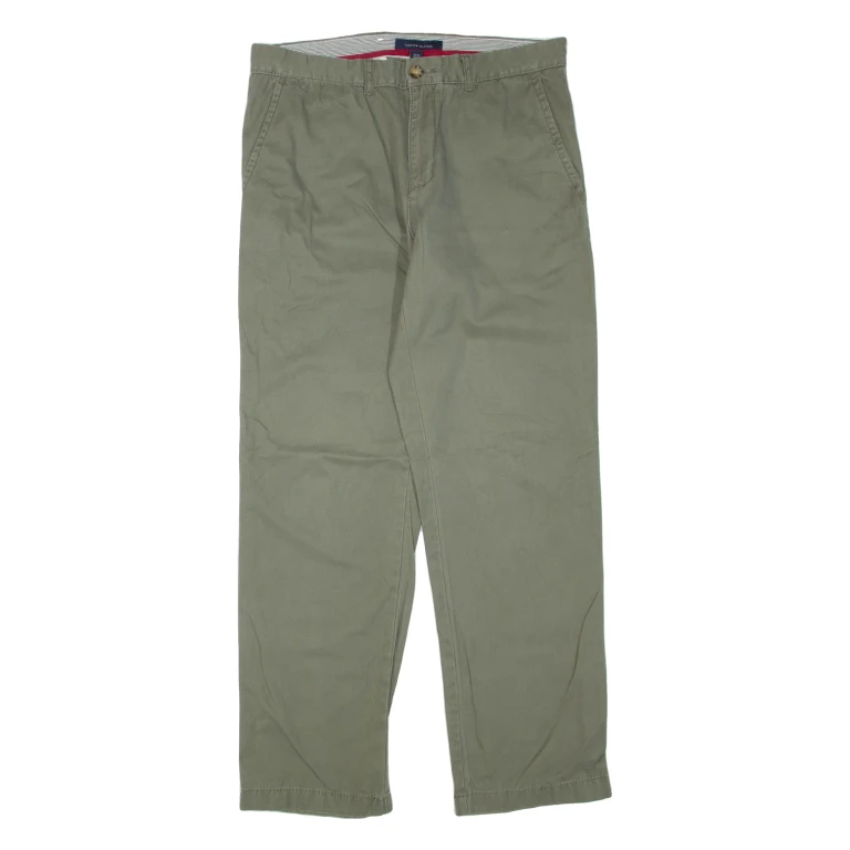 TOMMY HILFIGER Mens Trousers Green Regular Straight W33 L32