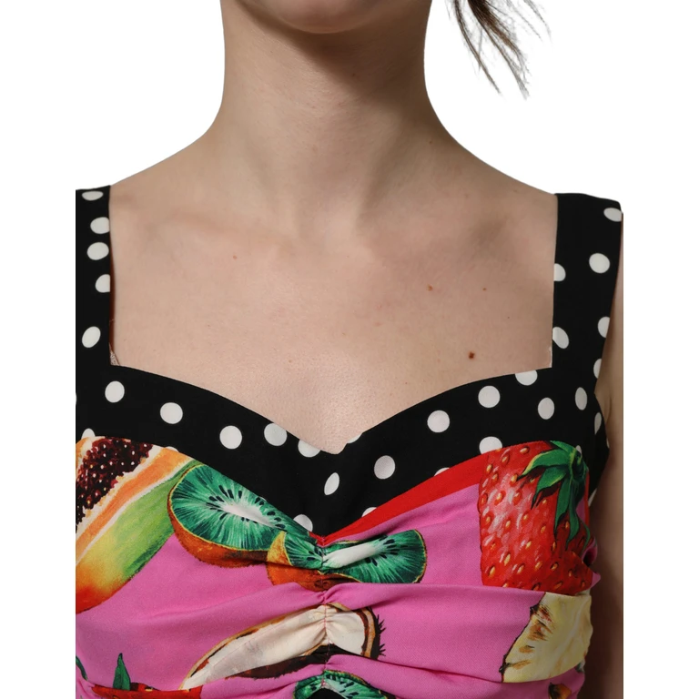 Multicolor Silk Cropped Bustier Corset Top Elastane - Women