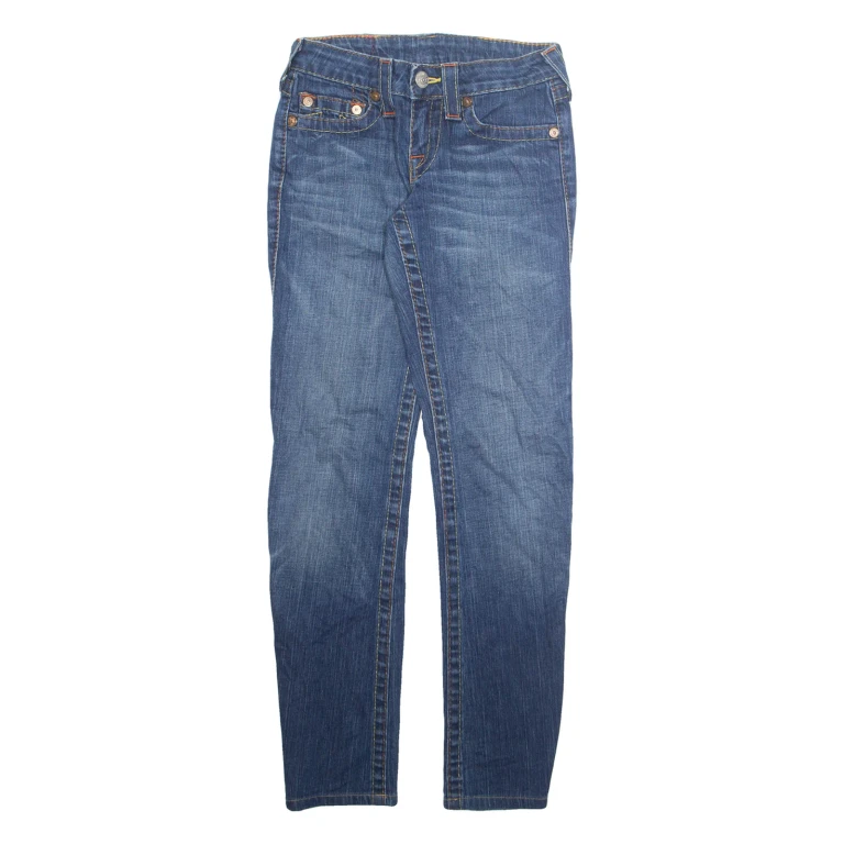 TRUE RELIGION Mens Jeans Blue Regular Tapered Stone Wash W24 L29
