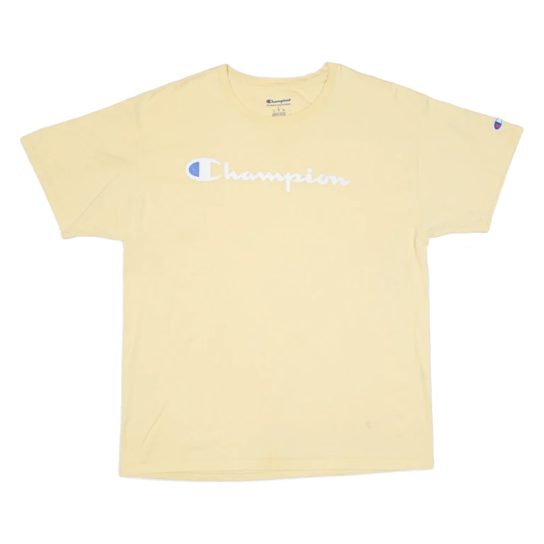 CHAMPION Mens T-Shirt Yellow L