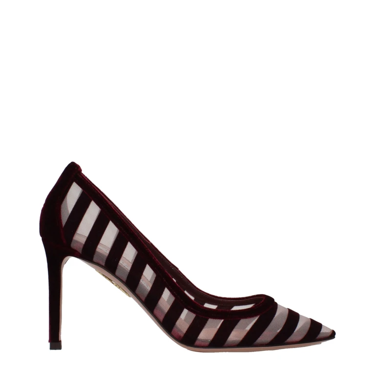 Transparent Velvet Mid Heel Pumps - Women