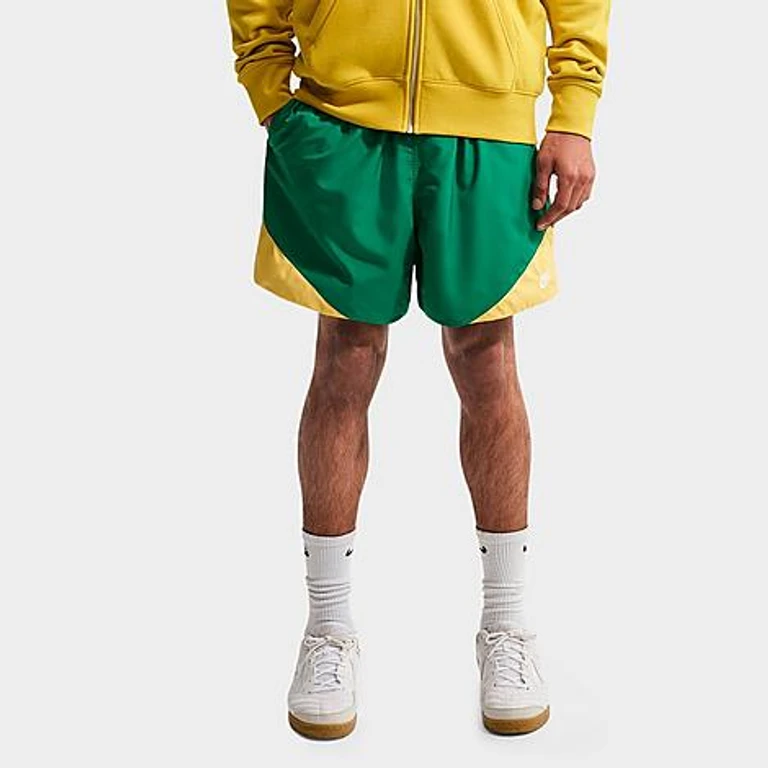 Nike Men's Windrunner Lightweight Woven Shorts in Malachite/Topaz Gold/White Size: XS