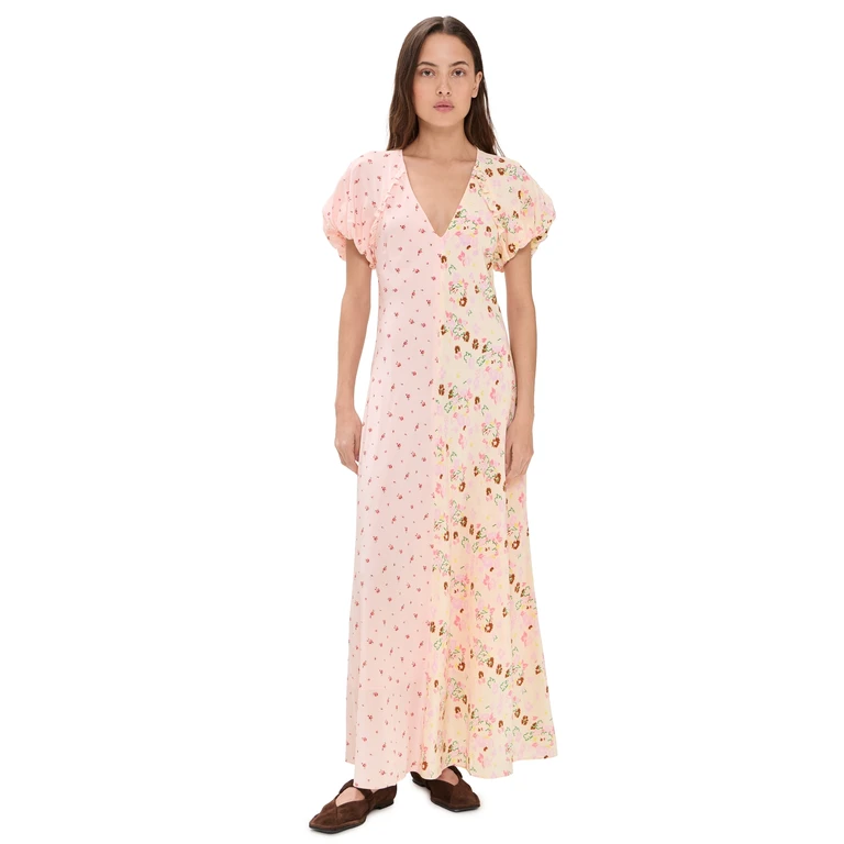 Lee Mathews Prim Silk Dress Blush 2