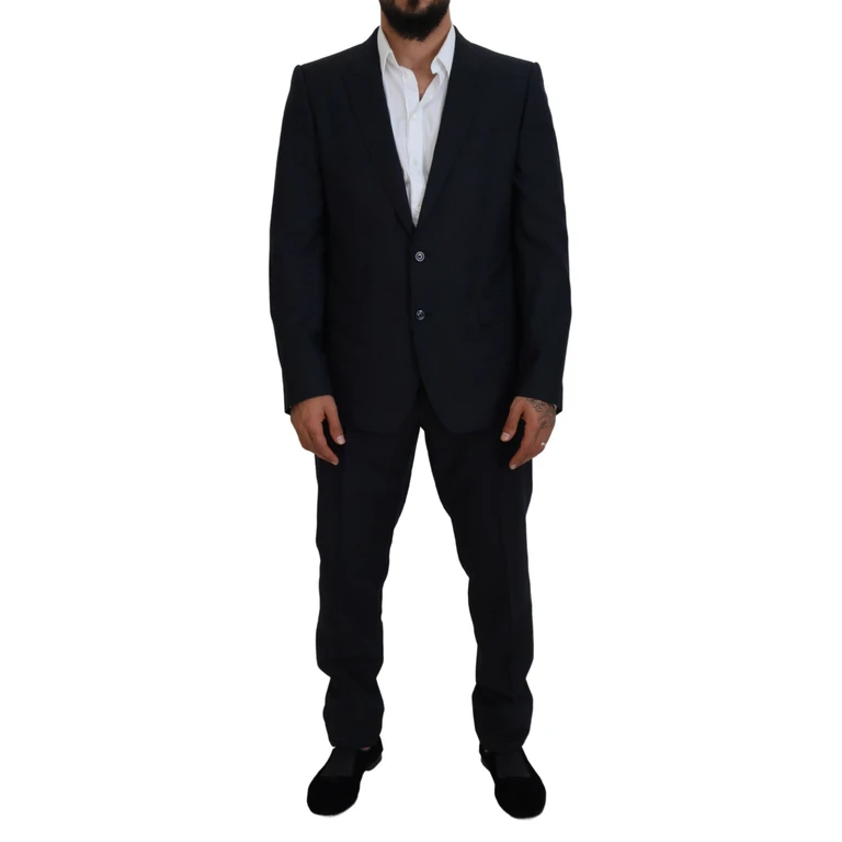 Dolce & Gabbana Blue Single Breasted 2 Piece Martini Suit Virgin Wool - Men