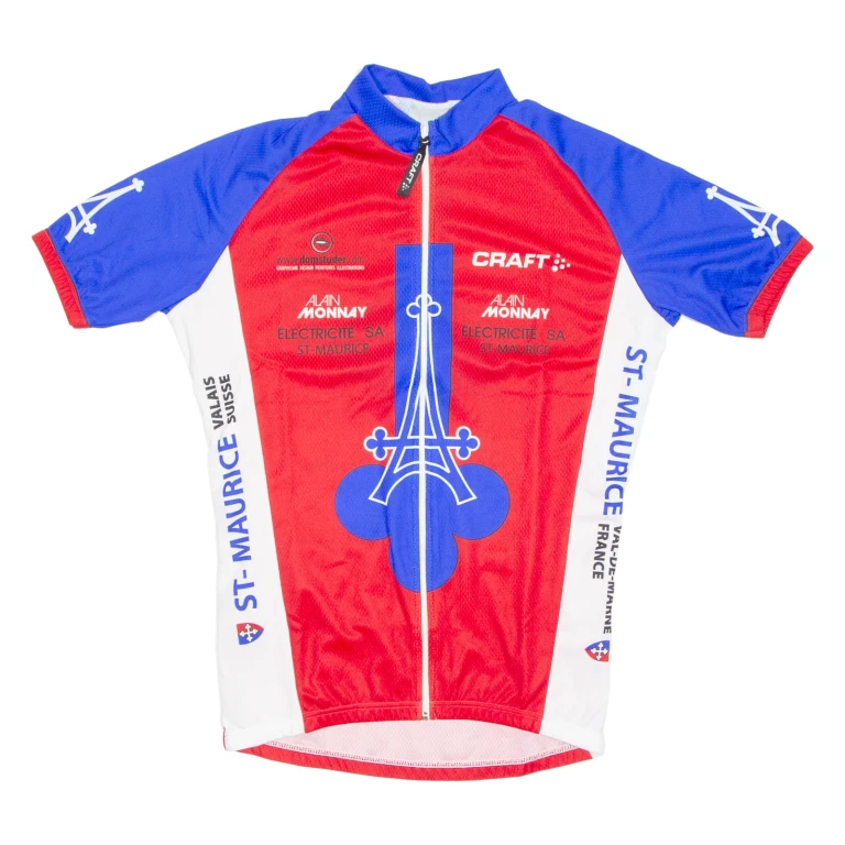 Cycling Mens Jersey Red Full Zip M