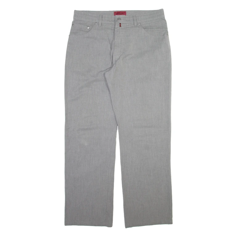 PIERRE CARDIN Mens Trousers Grey Regular Straight W36 L32