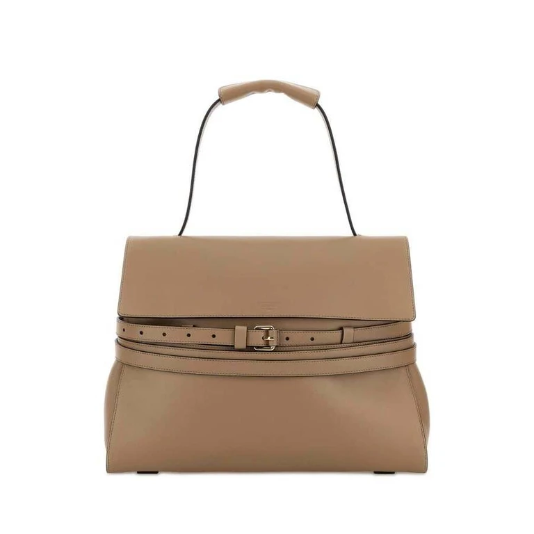 Beige Nappa Leather Shoulder Bag Ecru Borse A Tracolla