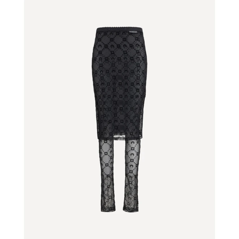 MARINE SERRE Moonogram Mesh Flock Pant-Skirt Female S