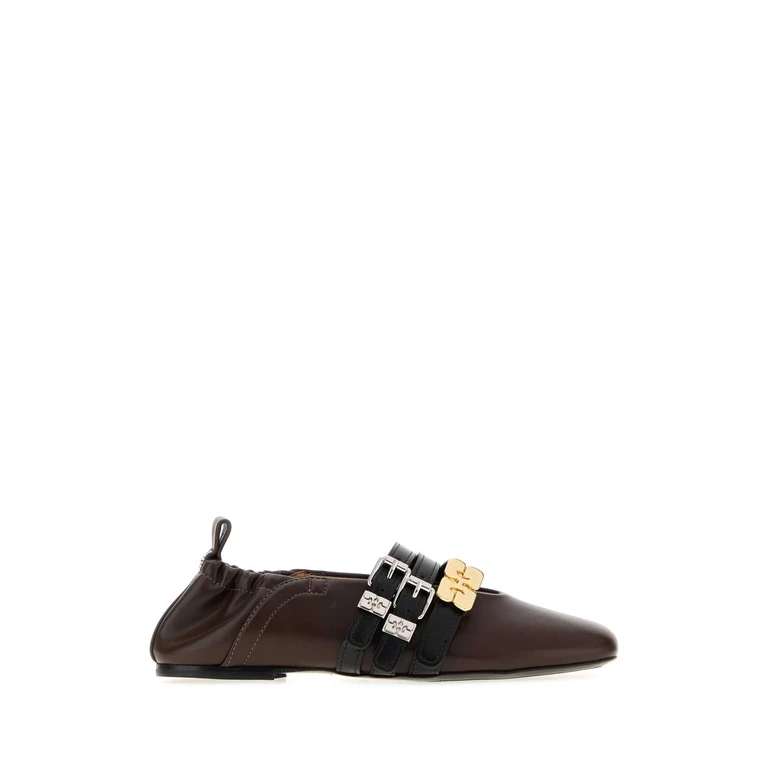 Chocolate Synthetic Leather Ballerinas Demitasse Ballerine - Women