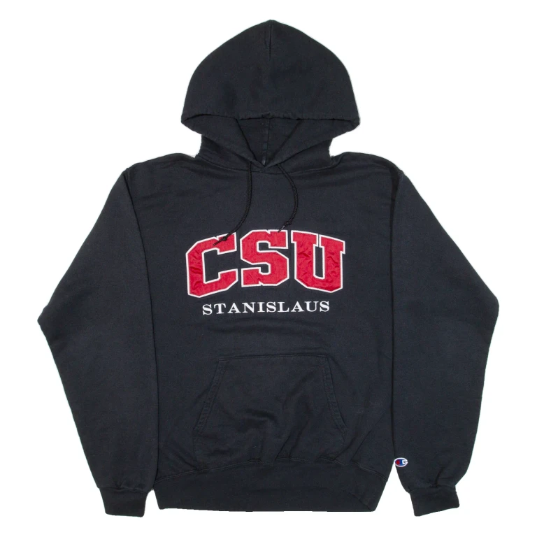 CHAMPION CSU Stanislaus Mens Black Hoodie USA M