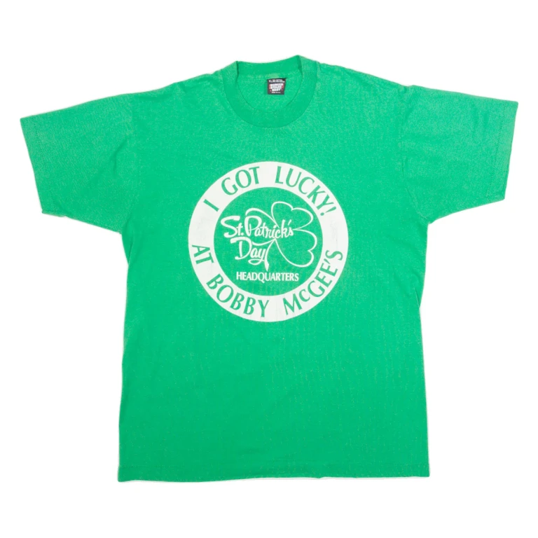 SCREEN STARS BEST St Patrick's Day Mens T-Shirt Green 90s XL