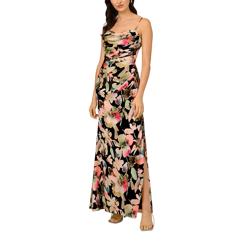 Liv Foster Printed Stretch Sateen Gown