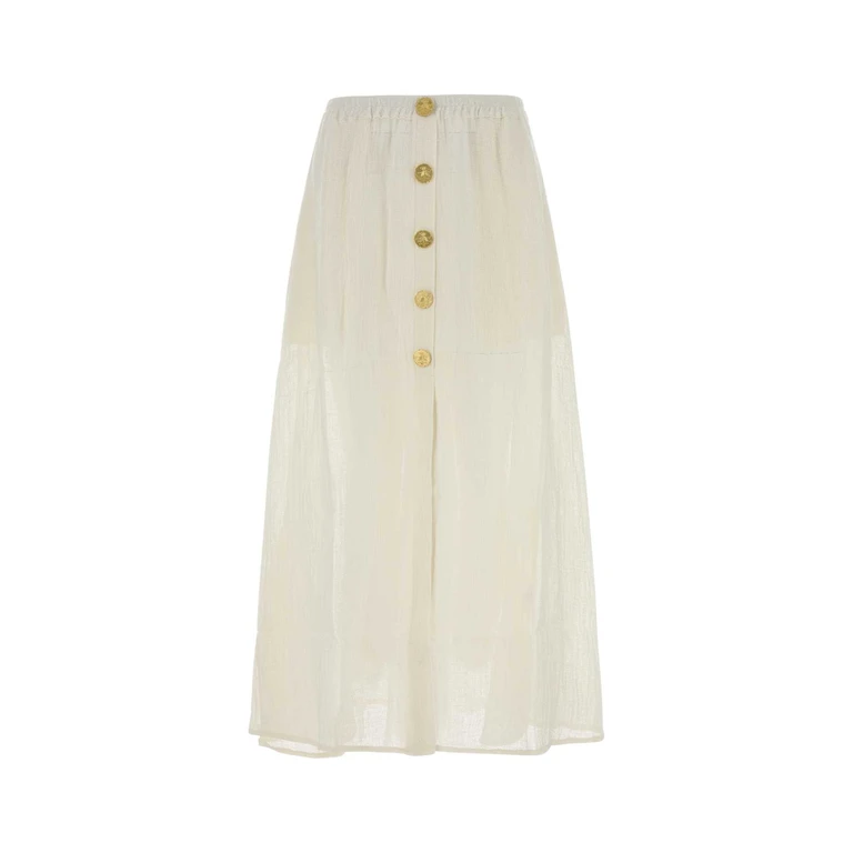 Le Kasha White Linen Skirt Exterior: Gonne - Women