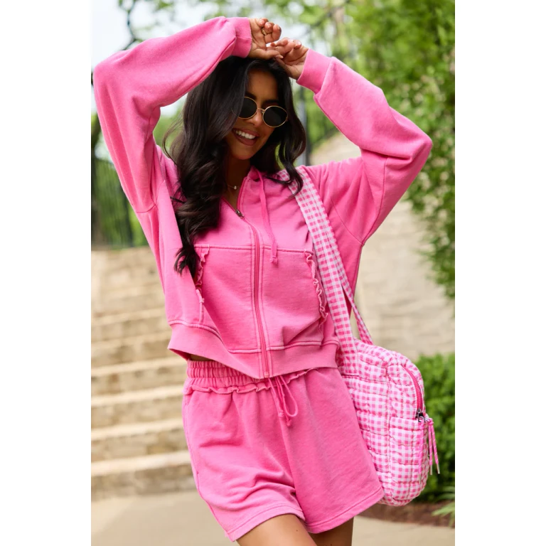 Rayne Pink Ruffle Shorts