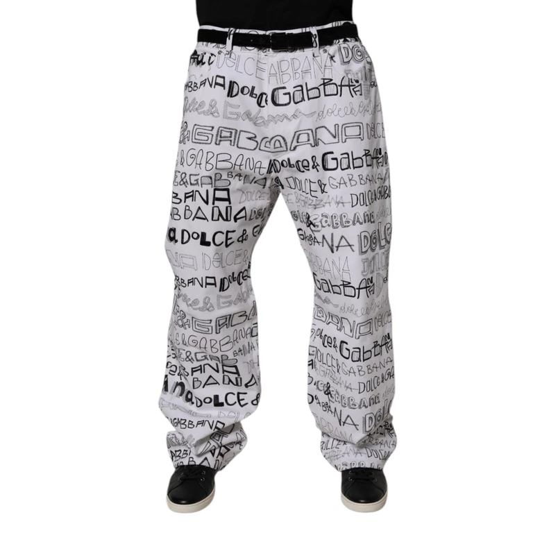 White Logo Print Straight Men Denim Jeans Cotton Elastane Clothing - Men