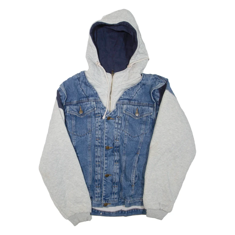 ARIZONA JEAN COMPANY Mens Denim Jacket Blue Hooded S