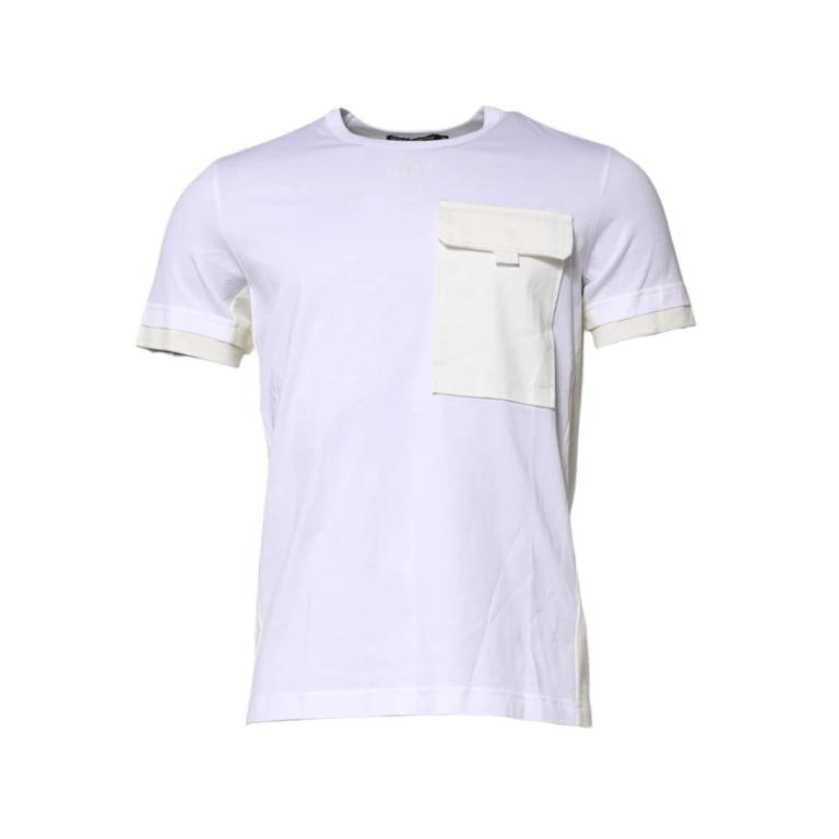 White Cotton Pocket Short Sleeves T-Shirt - Men