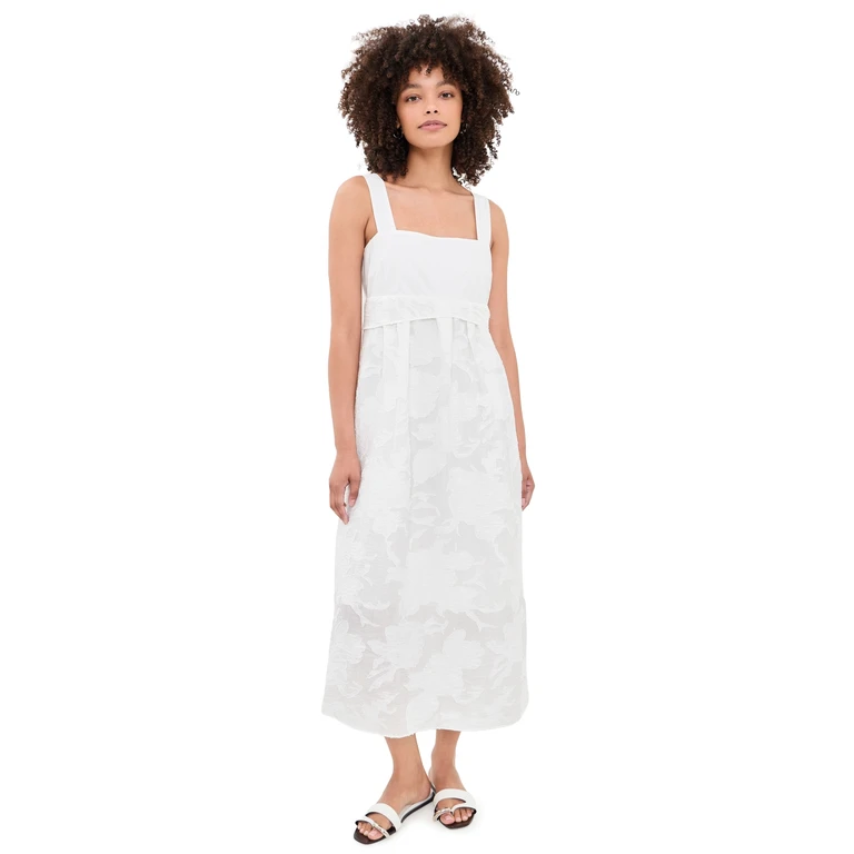 Vince Coupe Mixed Media Dress Off White 6