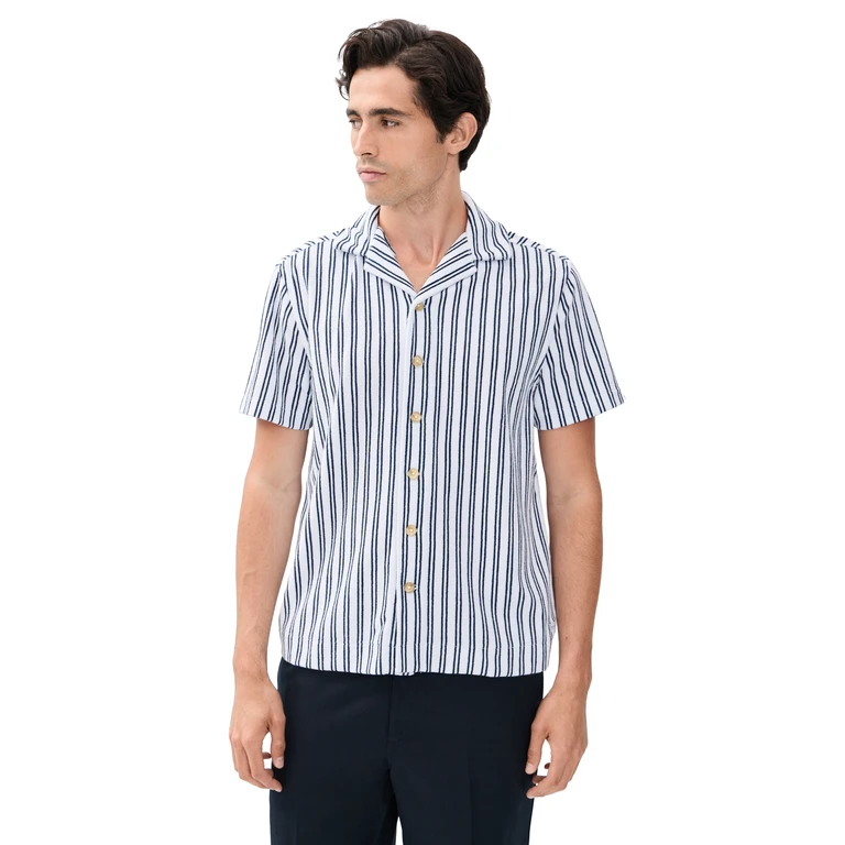 Fair Harbor Ravello Terry Button Up Shirt Navy XL