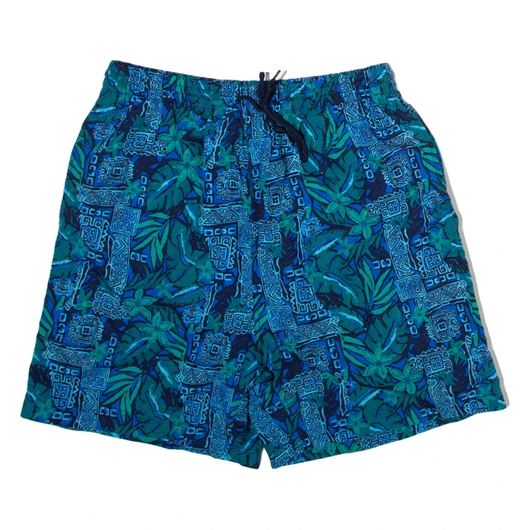 SPEED WAY Mens Swimming Shorts Blue Floral M W28