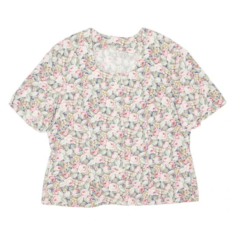 Womens Printed Blouse Pink Floral L
