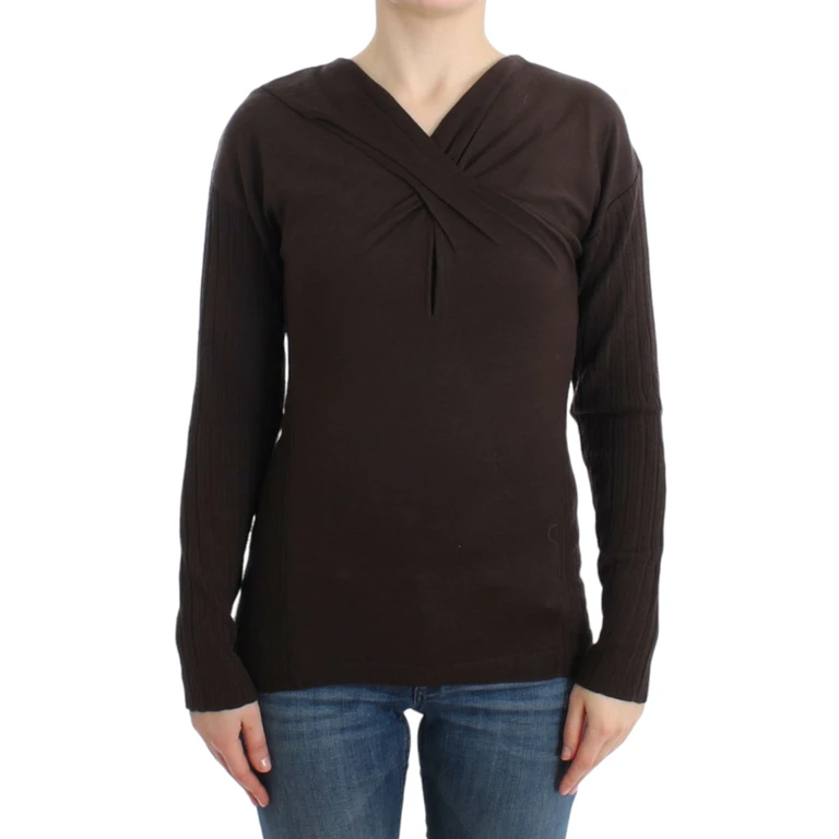 Roberto Cavalli Brown Knitted Wool Sweater Virgin Clothing - Women