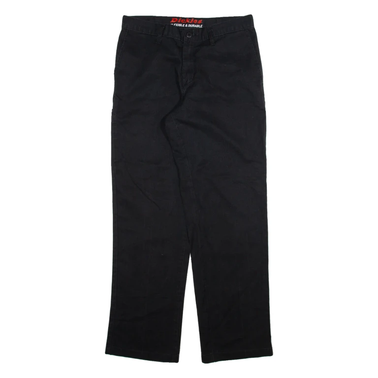 DICKIES Mens Trousers Black Regular Straight W30 L32
