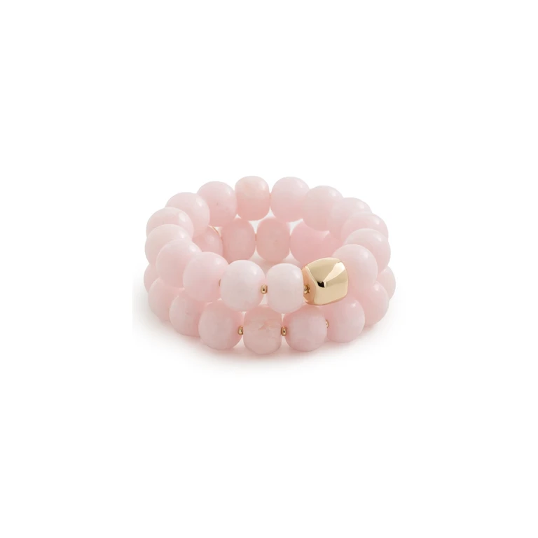 Ettika Power Bead Bracelet Stack In Rose Quartz Rose Quartz One Size