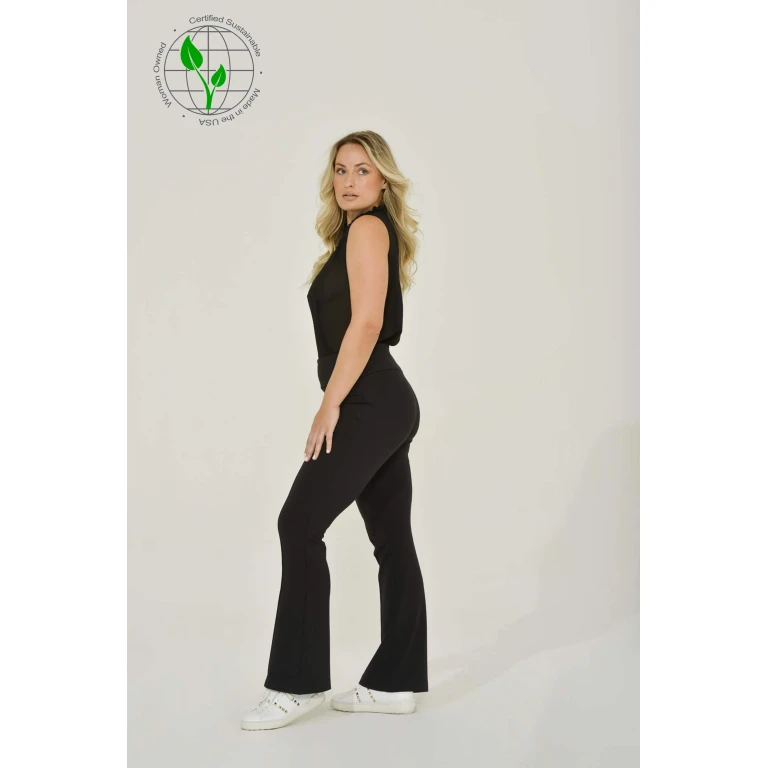 Black Stretch Flare Pant