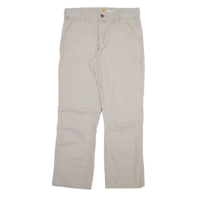 CARHARTT Mens Trousers Beige Relaxed Straight W32 L30