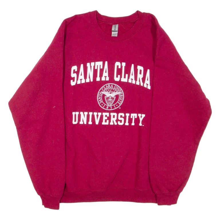GILDAN Santa Clara University Mens Sweatshirt Red Crew Neck USA L