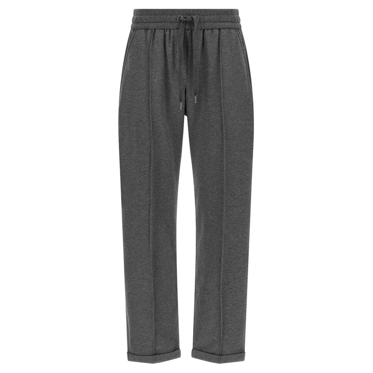 Brunello Cucinelli Gray Cotton Casual Pants - Women