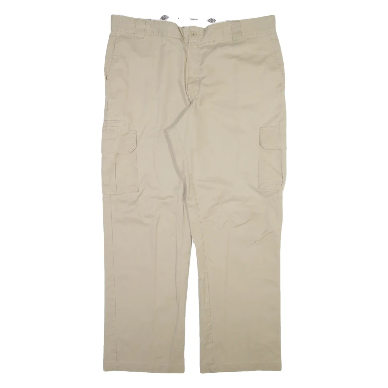 DICKIES Cargo Mens Trousers Beige Relaxed Straight W40 L30