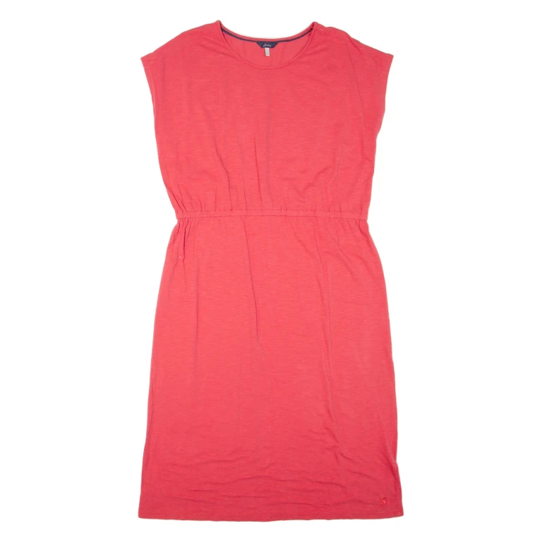 JOULES Womens Day Dress Red Short Sleeve Knee Length UK 16