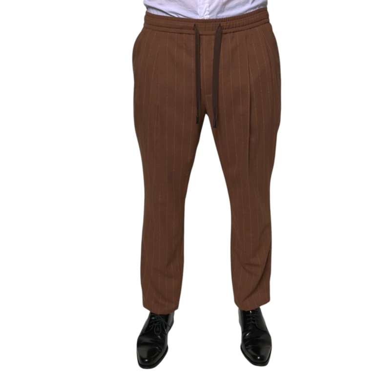 Dolce & Gabbana Brown Stripes Skinny Men Dress Pants - Men