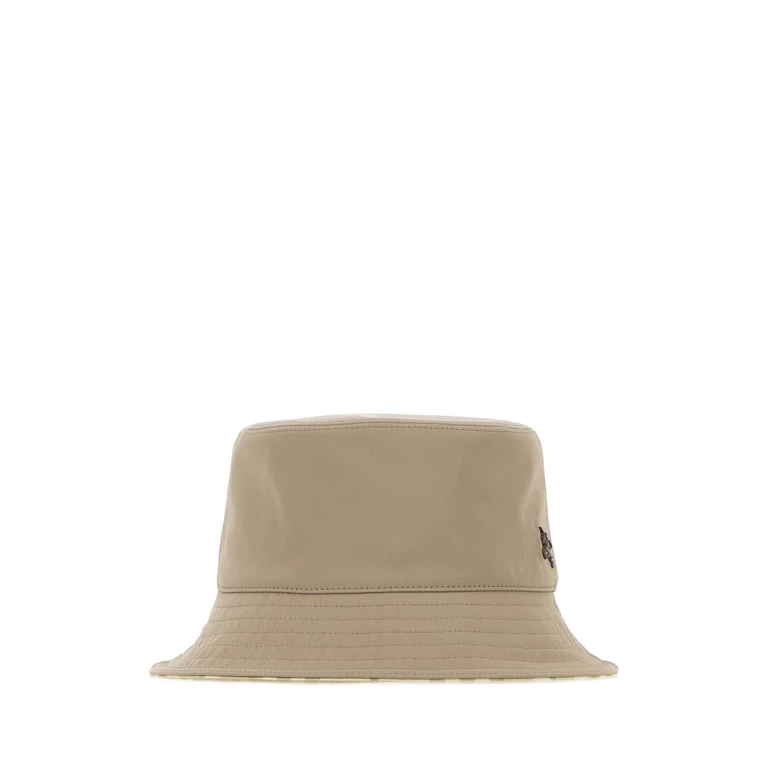 Burberry Dove Grey Stretch Canvas Reversible Bucket Hat Saltmarshbeige Cappelli E Fasce Per Capelli - Unisex