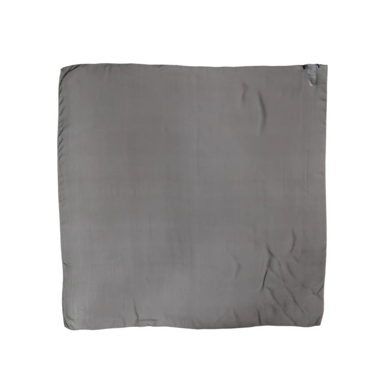 Gray Black Silk Square Women Foulard Scarf - Women