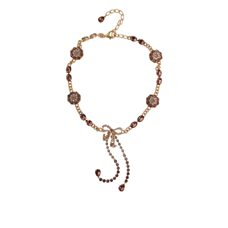 Dolce & Gabbana Gold Tone Brass Crystal Embellished Belt Real Glass - Women