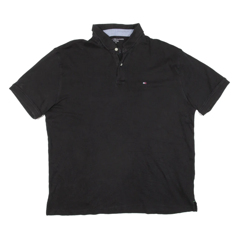 TOMMY HILFIGER Mens Polo Shirt Black L