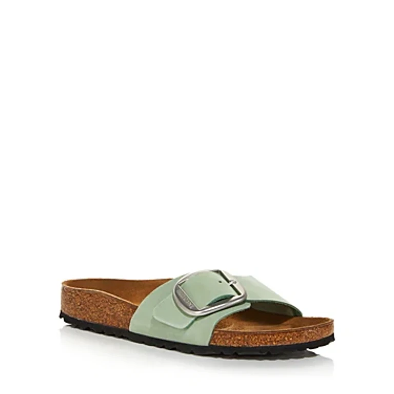 Unisex Madrid Big Buckle Nubuk Leather Matcha