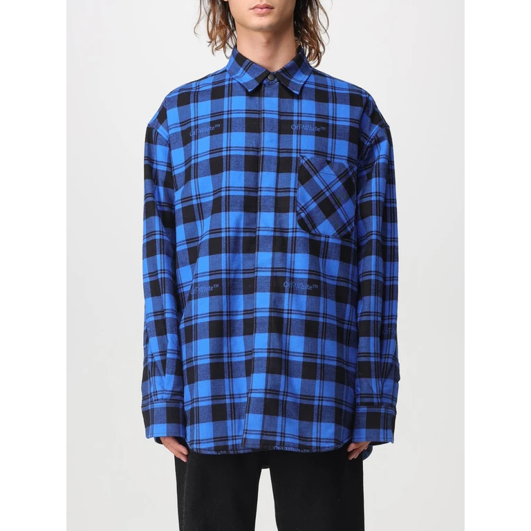 Off-White overshirt in checkered cotton (OMES003F23FAB0014800)