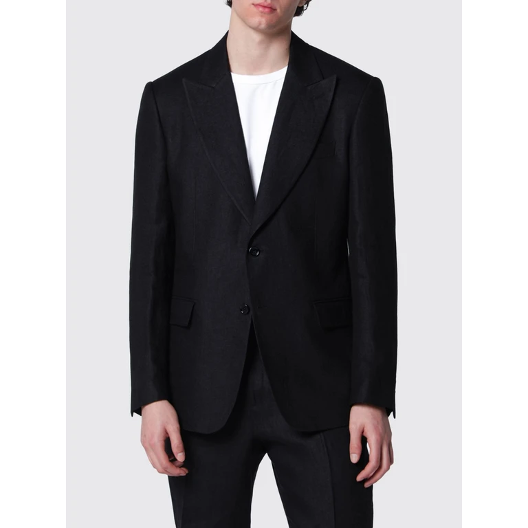 Single-Breasted Linen Blazer with Peak Lapels (PA6929ECN64404999)