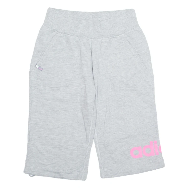 ADIDAS Womens Sports Shorts Grey Relaxed UK 8 W26