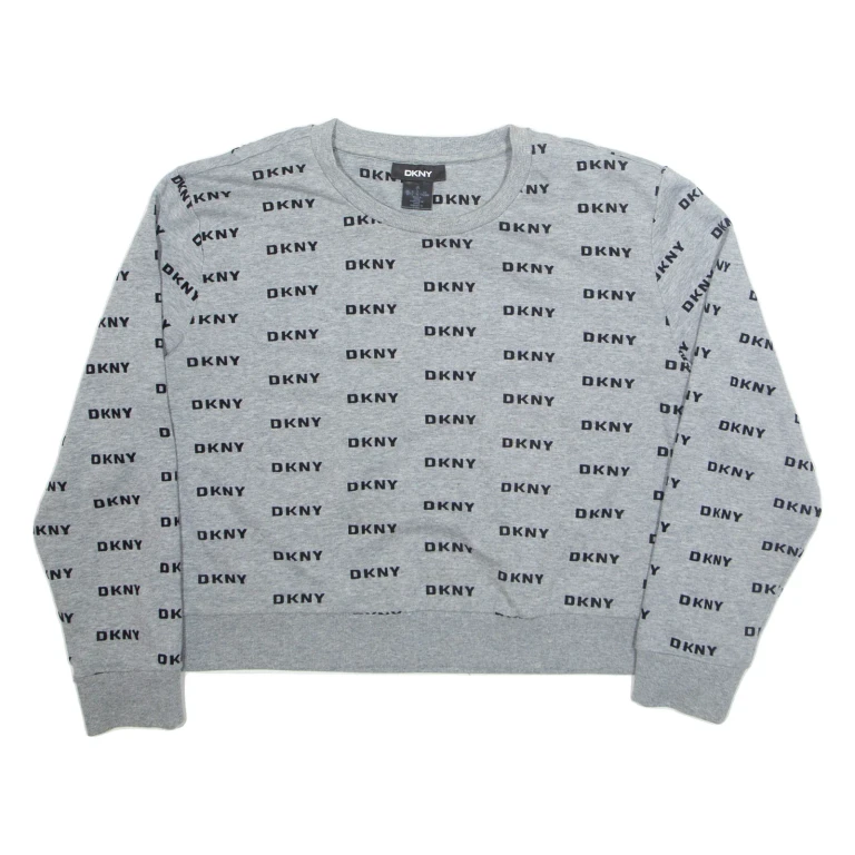 DKNY Cropped Womens Sweatshirt Grey L