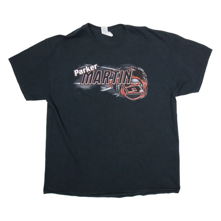 GILDAN Racing Mens T-Shirt Black USA XL