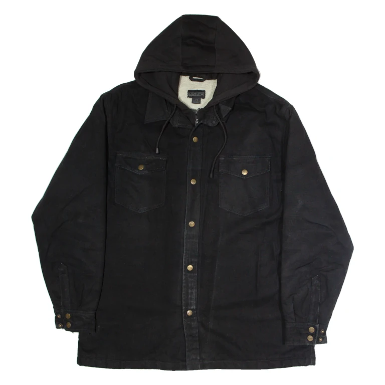 DAKOTA Mens Coat Black Hooded L