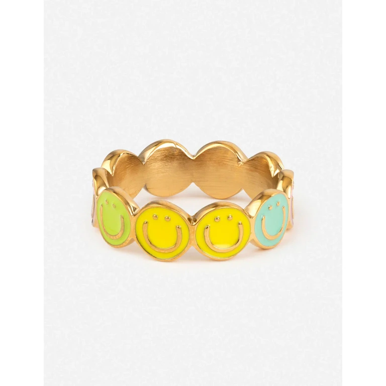 Smiley Enamel Ring